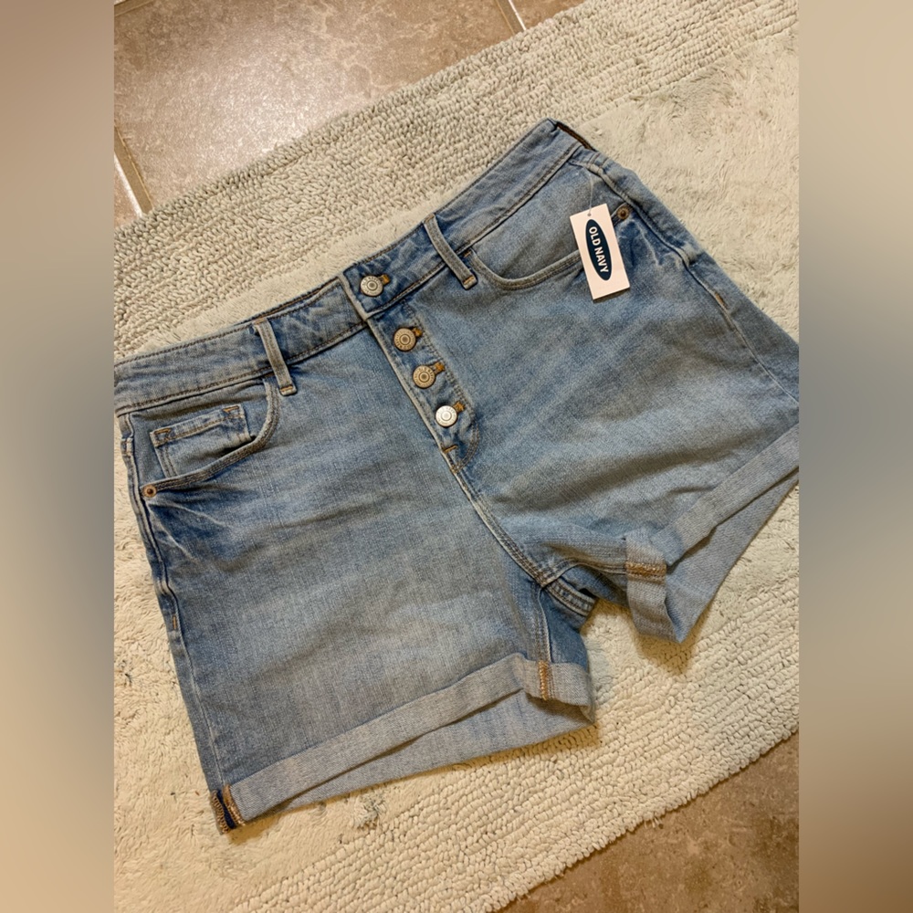 Old Navy High Waisted Button Up Jean Shorts
